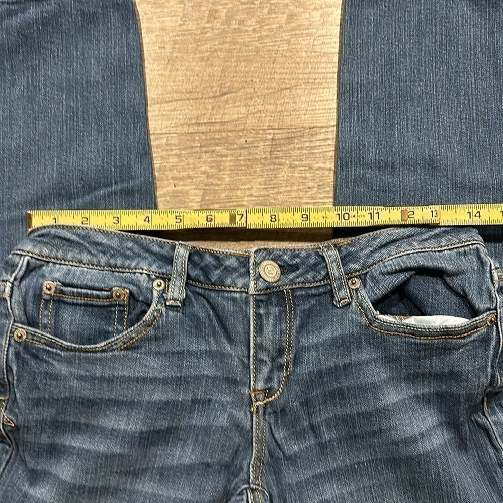 Aeropostale distressed, skinny blue jeans size 4 regular - Picture 7 of 10